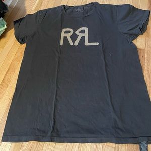 Ralph Lauren Double RL T Shirt Logo. Size Large. Brown. Gently Used